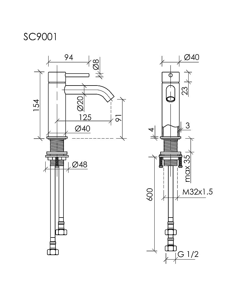 Смеситель для раковины Sancos Etna SC9001CH хром купить в интернет-магазине сантехники Sanbest