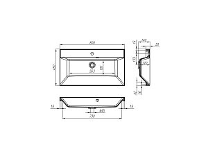 Тумба с раковиной Belbagno MARINO 80 2C-SO/BB800/450-LV-MR-AST Capucino Lucido для ванной в интернет-магазине Sanbest