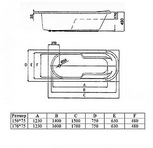 Ванна акриловая Vincea VBT-2A150-LG 150x75 белая с ножками купить в интернет-магазине Sanbest