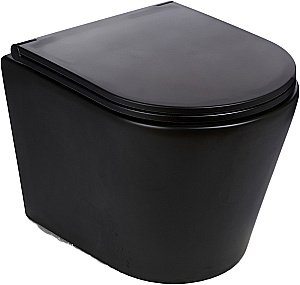 Унитаз с инсталляцией WeltWasser BAMBERG 545+SALZBACH 043 MT-BL+BAMBERG BL черный матовый/кнопка черная, безободковый, с крышкой микролифт, слив торнадо купить в интернет-магазине Sanbest