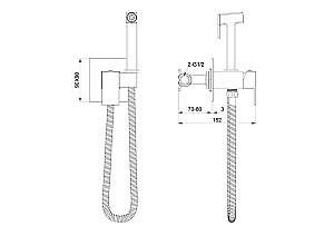 Смеситель с гигиеническим душем встраиваемый WONZON & WOGHAND, Брашированный никель (WW-88829903-BN) купить в интернет-магазине сантехники Sanbest