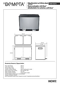 Контейнер для сортировки мусора Bemeta Home 104315272 нержавеющая сталь матовая купить в интернет-магазине сантехники Sanbest