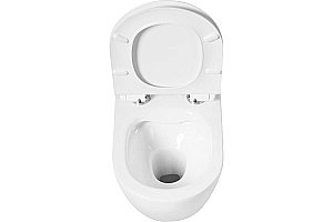 Унитаз подвесной Art&Max OVALE AM011CHR/SC белый, с сиденьем микролифт, безободковый купить в интернет-магазине Sanbest