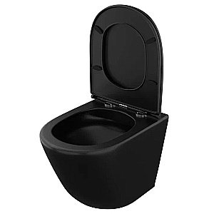Унитаз подвесной OWL 1975 VIND OWLT190305 безободковый, с крышкой микролифт, черный матовый купить в интернет-магазине Sanbest