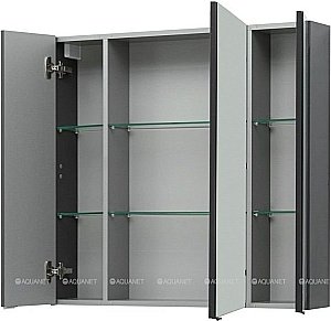 Зеркальный шкаф Aquanet Алвита 90 серый антрацит купить в интернет-магазине сантехники Sanbest