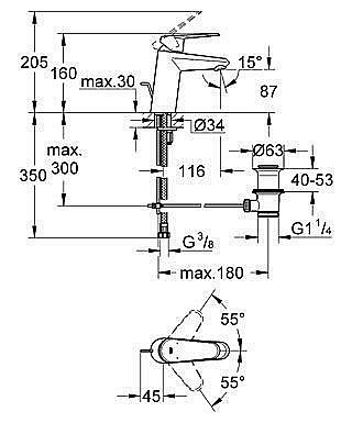 Смеситель для раковины Grohe Eurodisc Cosmopolitan 33190 20E купить в интернет-магазине сантехники Sanbest
