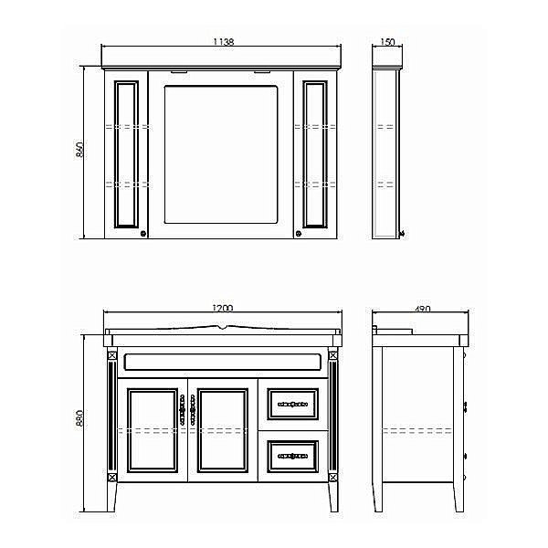 Зеркальный шкаф Comforty Палермо 120 купить в интернет-магазине сантехники Sanbest