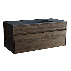 Тумба с раковиной Vincea Chiara 100 VMC-2C100CO/VCB-13100G тёмный дуб/раковина серая для ванной в интернет-магазине Sanbest