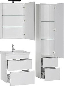 Пенал Aquanet Эвора 39 белый для ванной в интернет-магазине сантехники Sanbest