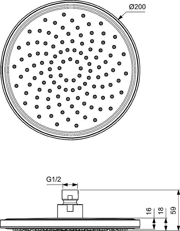 Верхний душ Ideal Standard IDEALRAIN BD140XG купить в интернет-магазине сантехники Sanbest