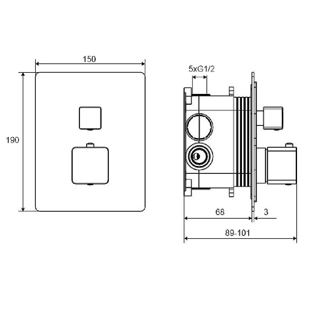 Смеситель для душа Excellent Keria AREX.2048BL черный матовый купить в интернет-магазине сантехники Sanbest