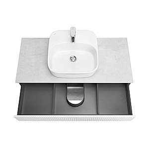 Тумба с раковиной Акватон Марбл 100/Одри Soft 42 слейт/белая матовая для ванной в интернет-магазине Sanbest