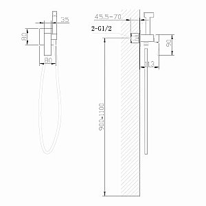 Гигиенический душ ABBER Wasserfall AF8625SP сатин купить в интернет-магазине сантехники Sanbest