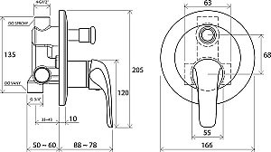 Смеситель для душа Ravak Rosa RS 061.01 купить в интернет-магазине сантехники Sanbest