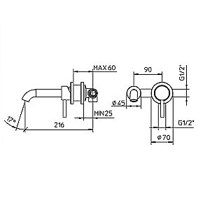 Смеситель для раковины Bossini Oki Z005302.030 хром купить в интернет-магазине сантехники Sanbest