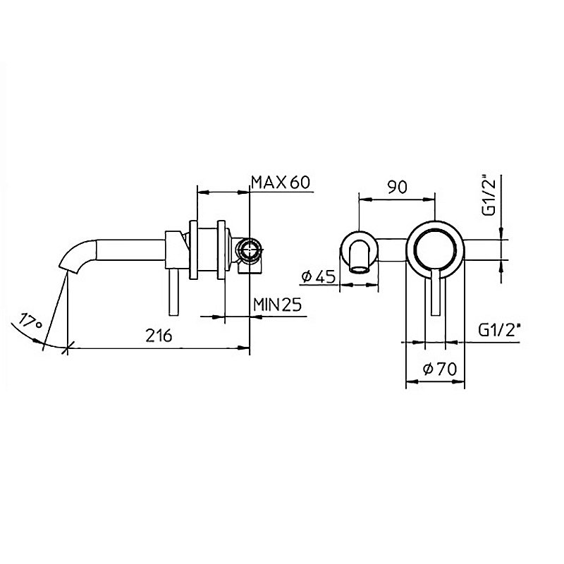 Смеситель для раковины Bossini Oki Z005302.030 хром купить в интернет-магазине сантехники Sanbest