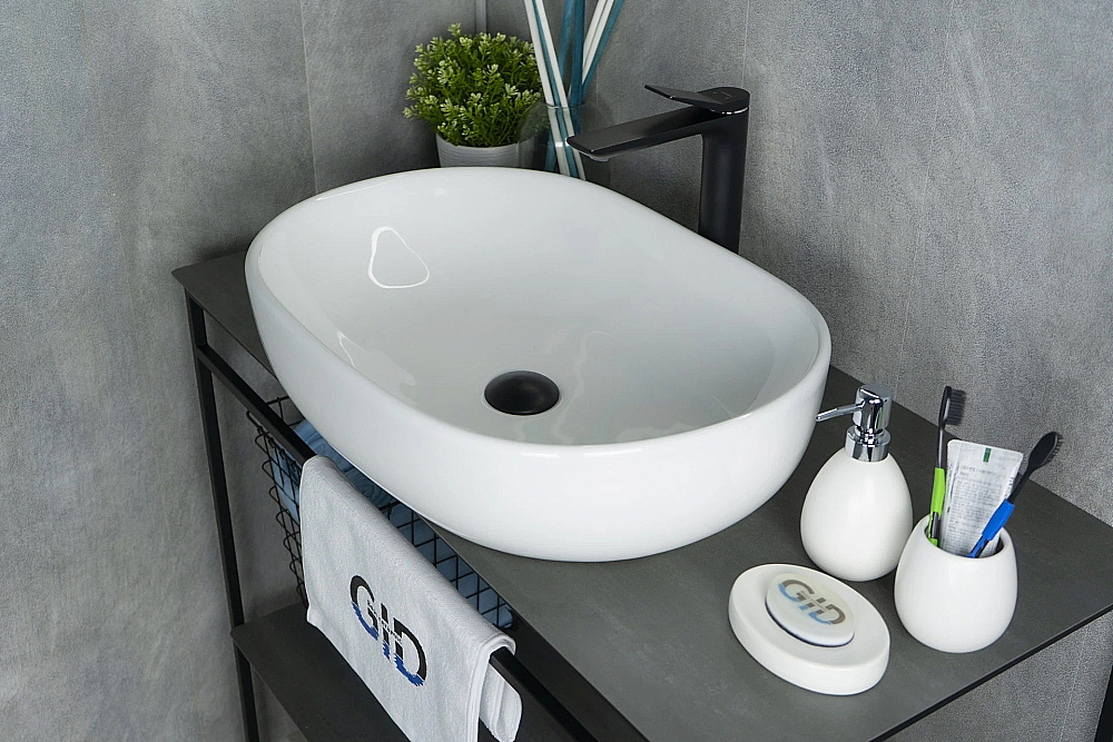 Раковина накладная Gid Lago 60 N9026a 51112 белая купить в интернет-магазине Sanbest