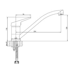 Смеситель для кухни Aquanet Round Handle SD90705 купить в интернет-магазине сантехники Sanbest