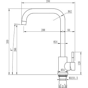 Смеситель для кухни 35k MIXLINE MLSS-0301 купить в интернет-магазине сантехники Sanbest