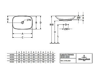 Раковина Villeroy&Boch Loop & Friends 4A4901I4 графит купить в интернет-магазине Sanbest