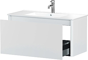 Тумба с раковиной Allen Brau Gravity 100 1.370014.WM белая матовая для ванной в интернет-магазине Sanbest