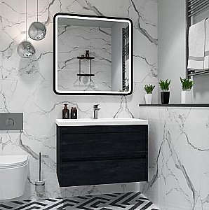 Тумба с раковиной Art&Max Family-M 75 подвесная, угольный камень для ванной в интернет-магазине Sanbest
