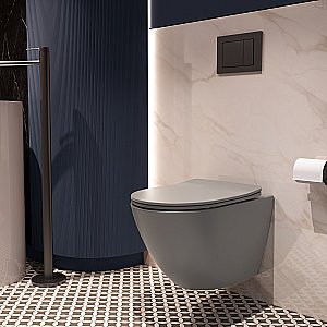 Унитаз подвесной Vincea Globo VT1-14STMG безободковый, смыв торнадо, с крышкой микролифт, серый матовый купить в интернет-магазине Sanbest