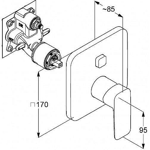 Смеситель для душа Kludi Pure&Style 406593975 черный купить в интернет-магазине сантехники Sanbest