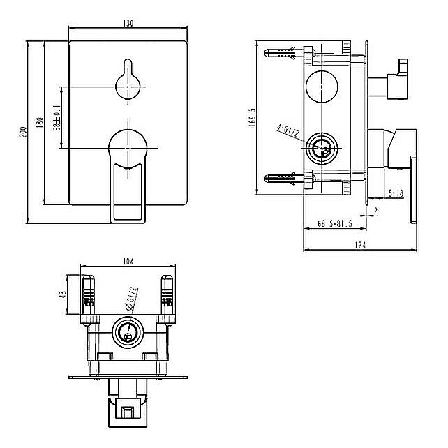 Смеситель для душа Caprigo KUB 54-051 золото матовое купить в интернет-магазине сантехники Sanbest