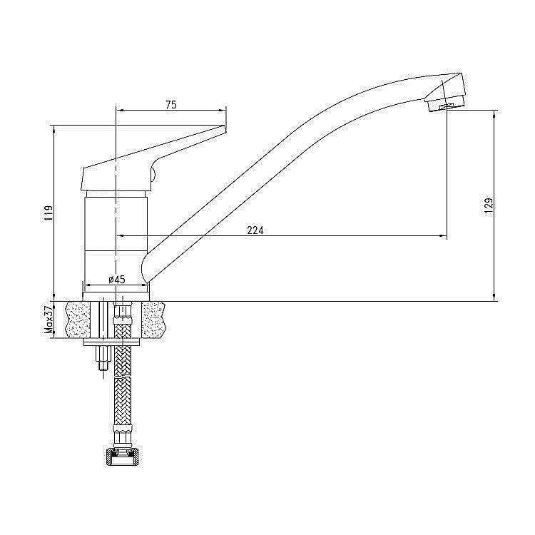 Смеситель для кухни Aquanet Round Handle SD90705 купить в интернет-магазине сантехники Sanbest