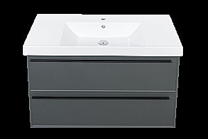 Тумба с раковиной LA FENICE Elba Grigio TWIN 100 серая для ванной в интернет-магазине Sanbest
