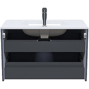 Тумба с раковиной Iddis Edifice 80 EDI80D0i95K темно-серая для ванной в интернет-магазине Sanbest