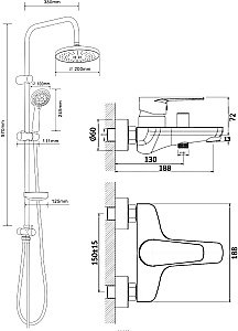 Душевая система Orange Otto M22-933cr хром купить в интернет-магазине сантехники Sanbest