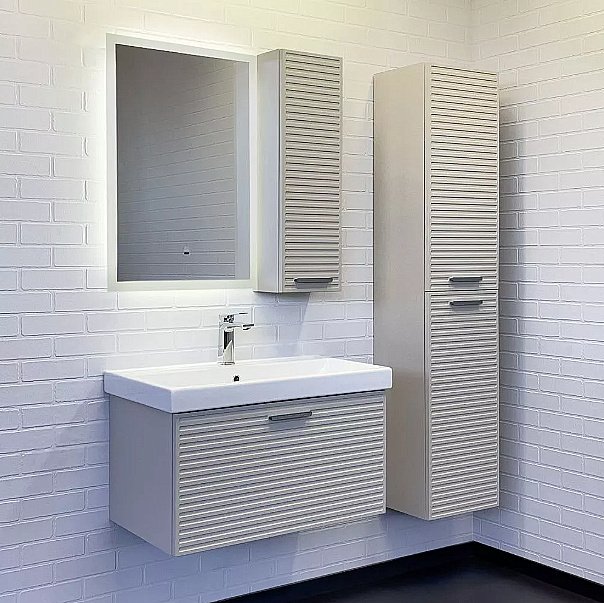 Шкаф Comforty Касабланка 00-00020084 серый шелк для ванной в интернет-магазине сантехники Sanbest