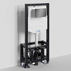 Инсталляция для унитаза WasserKraft Dill 61TLT.010.ME.PB03 с черной глянцевой кнопкой купить в интернет-магазине сантехники Sanbest