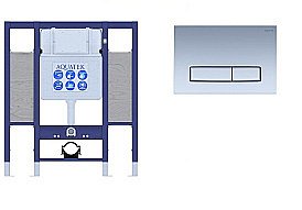 Инсталляция для унитаза Aquatek INS-0000015 с кнопкой KDI-0000024 хром матовый купить в интернет-магазине сантехники Sanbest