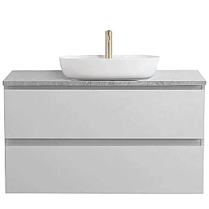 Тумба с раковиной и столешницей BelBagno KRAFT 100 KRAFT100BO-KEPMGL-1346-SET белая матовая для ванной в интернет-магазине Sanbest
