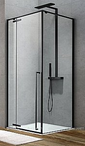 Душевой уголок Aquanet Ideal AE-AXC94MB-S-B 140x90 стекло прозрачное/профиль черный купить в интернет-магазине Sanbest