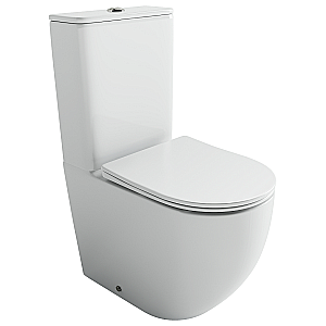 Унитаз напольный Ceramica Nova Mia CN1801T-B/CN1801T-T белый, безободковый, с крышкой микролифт, слив торнадо купить в интернет-магазине Sanbest