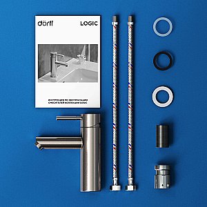 Смеситель для раковины Dorff Logic D3002100SS сталь купить в интернет-магазине сантехники Sanbest