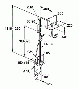 Душевая система Kludi Cockpit 8005005-00 хром купить в интернет-магазине сантехники Sanbest