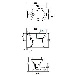 Биде напольное GLOBO Paestum PA009.BI*1 купить в интернет-магазине Sanbest