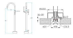 Смеситель напольный для ванны Boheme Uno CHROME 469-CR купить в интернет-магазине сантехники Sanbest