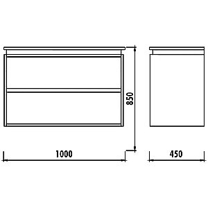 Тумба с раковиной Creavit Verti 100 VE0100.00.VV + SU100-00CB00E-0000 орех для ванной в интернет-магазине Sanbest
