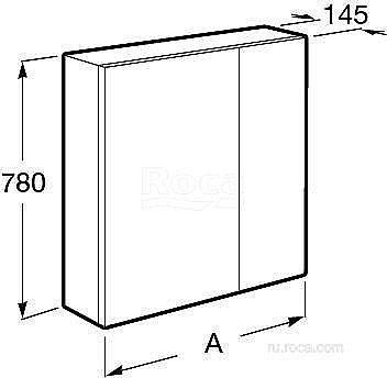 Зеркальный шкаф Roca Ronda ZRU9303008 70 белый матовый/бетон купить в интернет-магазине сантехники Sanbest