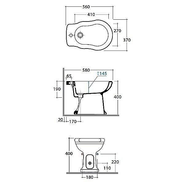 Биде напольное GLOBO Paestum PA009.BI*1 купить в интернет-магазине Sanbest
