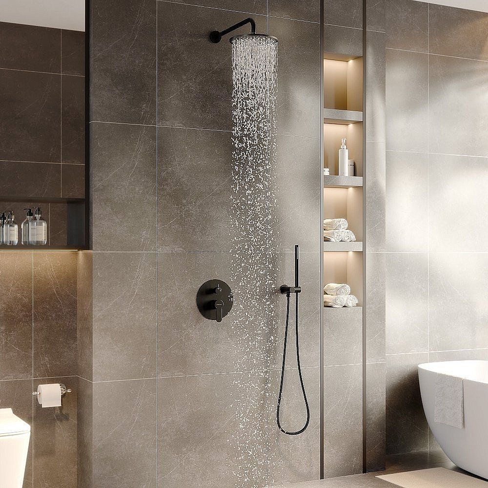 Душевая система Berges NARDIS 2R 71004 черная матовая купить в интернет-магазине сантехники Sanbest