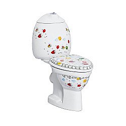 Унитаз напольный детский CREAVIT COCUK белый с декором, с бачком, с крышкой купить в интернет-магазине Sanbest