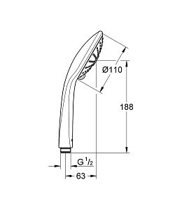 Душевая лейка GROHE Euphoria 27221 000 купить в интернет-магазине сантехники Sanbest