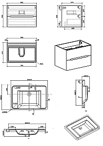Тумба с раковиной Parly River 80 подвесная лилейно-белая для ванной в интернет-магазине Sanbest